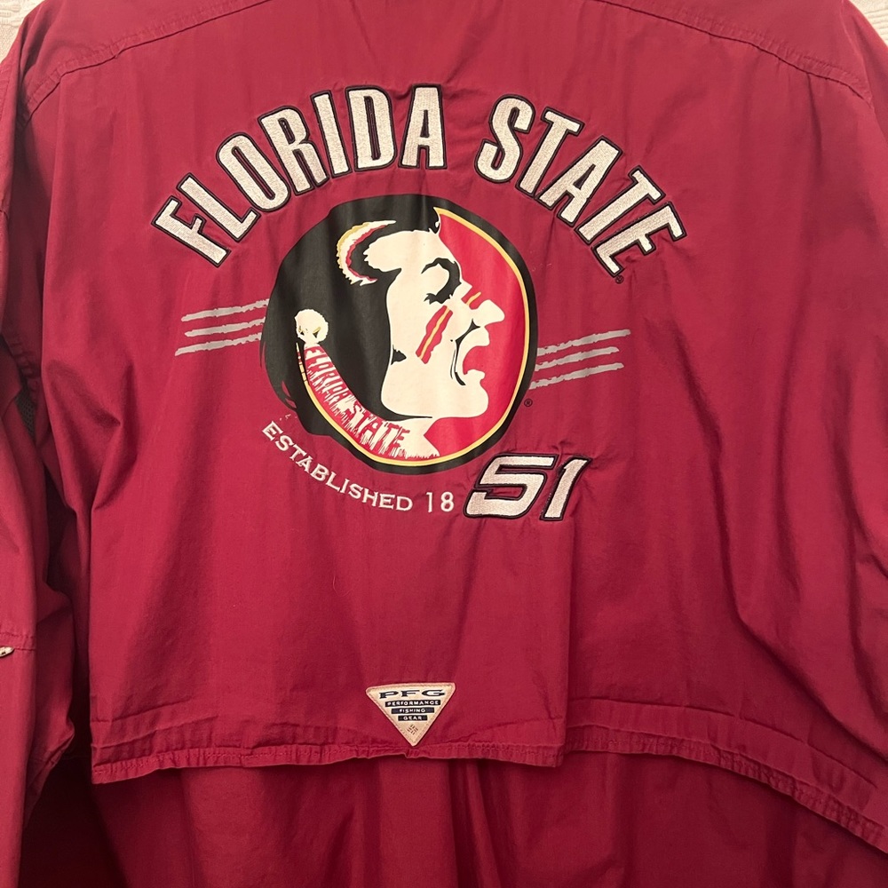 Columbia Florida state rare fishing shirt with details on back also